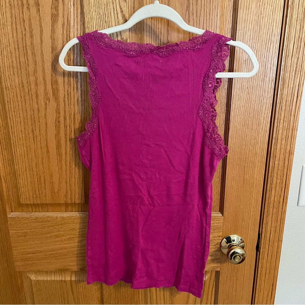 Maurices Ribbed Lace Trimmed Tank XXL - Picture 3 of 5